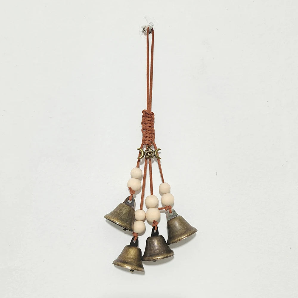 White Hanging Witch Bells for Door Protection Wiccan Pagan Decor Evil Ward & Negative Energy Shield  Handmade Folk Magic Charm
