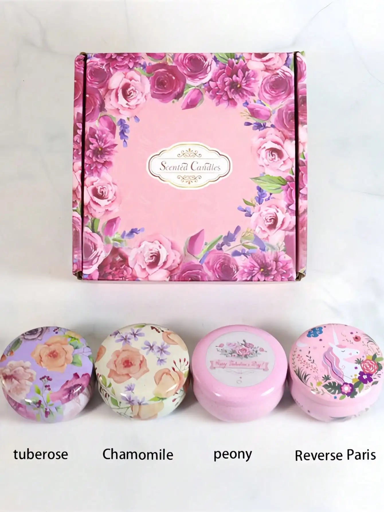 4 cans/set of hot melt wax aromatherapy set, homemade soy candle cup, flower candles for wedding and holiday decoration 4.4oz