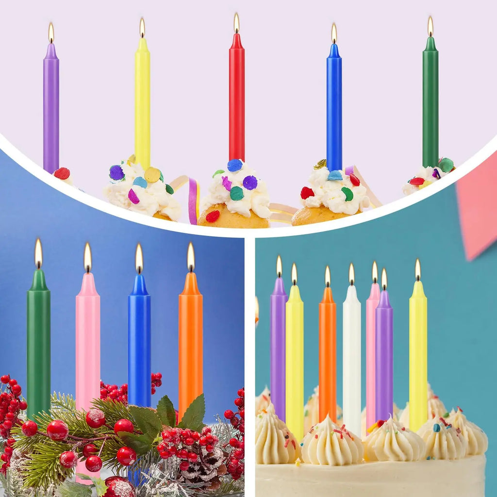 20 Colorful Small Stick Candles, Drip-Free, Smoke-Free, Unscented, Hand-Poured, High-Quality, Suitable for various events, Parties, Witchcraft, Rituals
