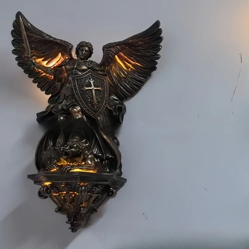 Hecate Wall Lamps - Triple Moon Goddess, Archangel Michael, Odin Statue Art Decor For Bedroom Living Room Witchcraft, Ritual