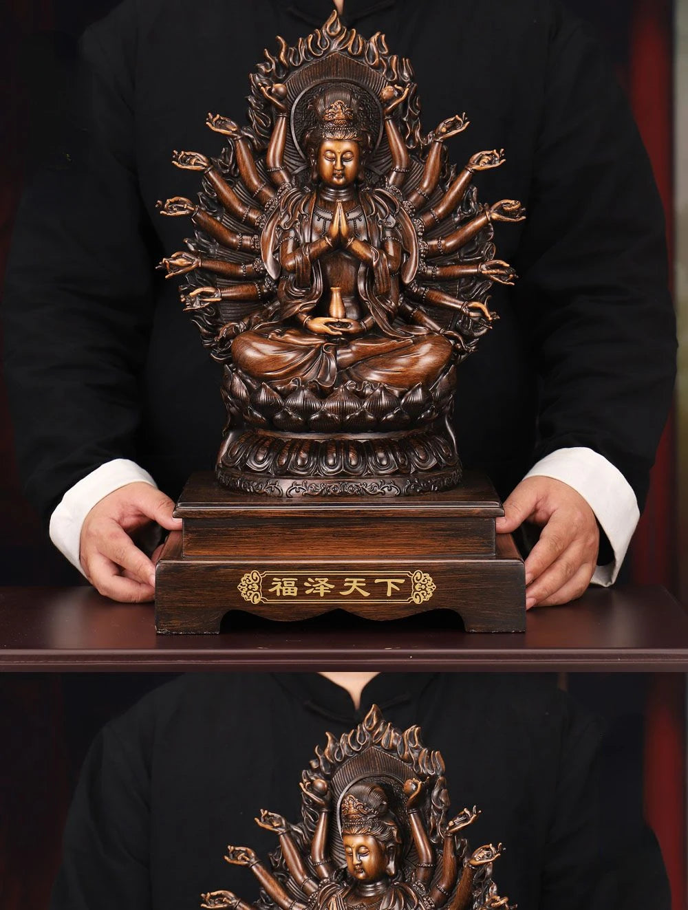 Goddess of Mercy Bodhisattva to  Attract Wealth Thousand-handed Goddess of Mercy Statue Craft Home Decor Office Gift Ritual
