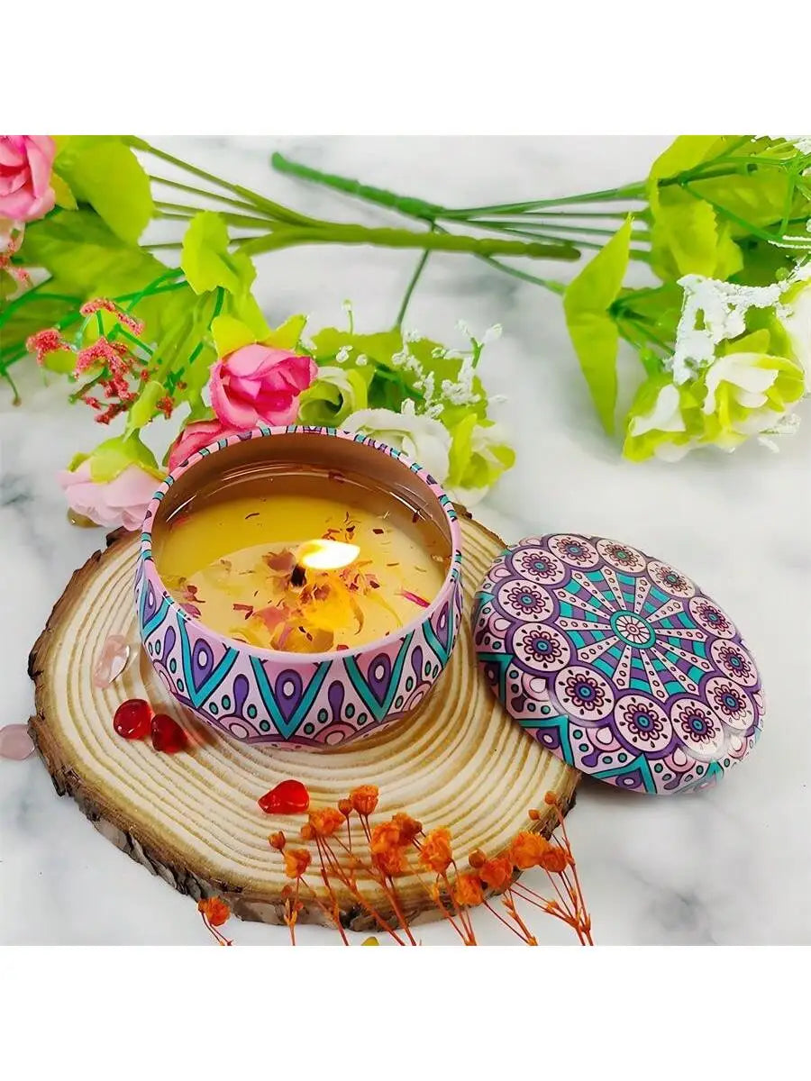 4 cans/set of hot melt wax aromatherapy set, homemade soy candle cup, flower candles for wedding and holiday decoration 4.4oz