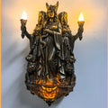 Hecate Wall Lamp Triple Goddess Three Headed Sculpture Archangel Michael Odin Statue Art Decor For Bedroom Living Room Witchcraft, Ritual