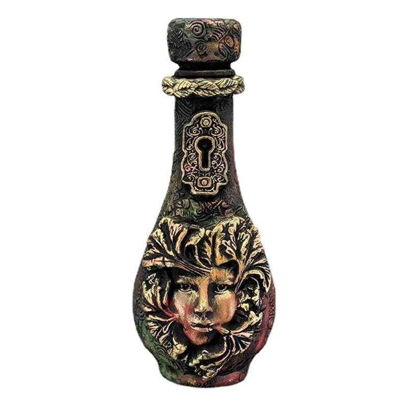 Witch Bottle Celestial Decorative Moon Potion Jar Gothic Decorative Witchcraft Sculpture