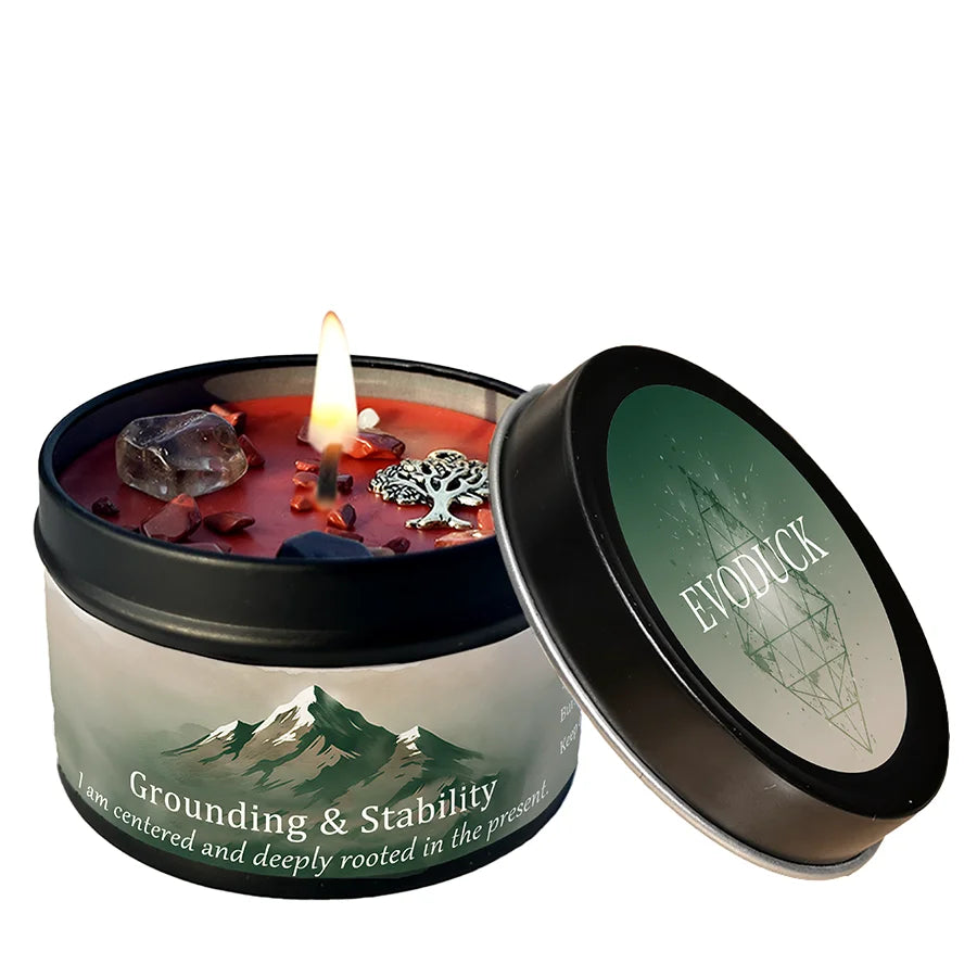 White Sage Frankincense Crystal Scented Candle Protection Cleansing Aromatherapy Meditation Room Decor Spiritual Yoga Gift 3oz