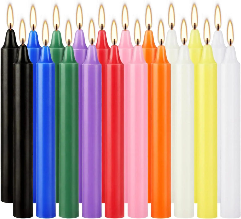 20 Colorful Small Stick Candles, Drip-Free, Smoke-Free, Unscented, Hand-Poured, High-Quality, Suitable for various events, Parties, Witchcraft, Rituals