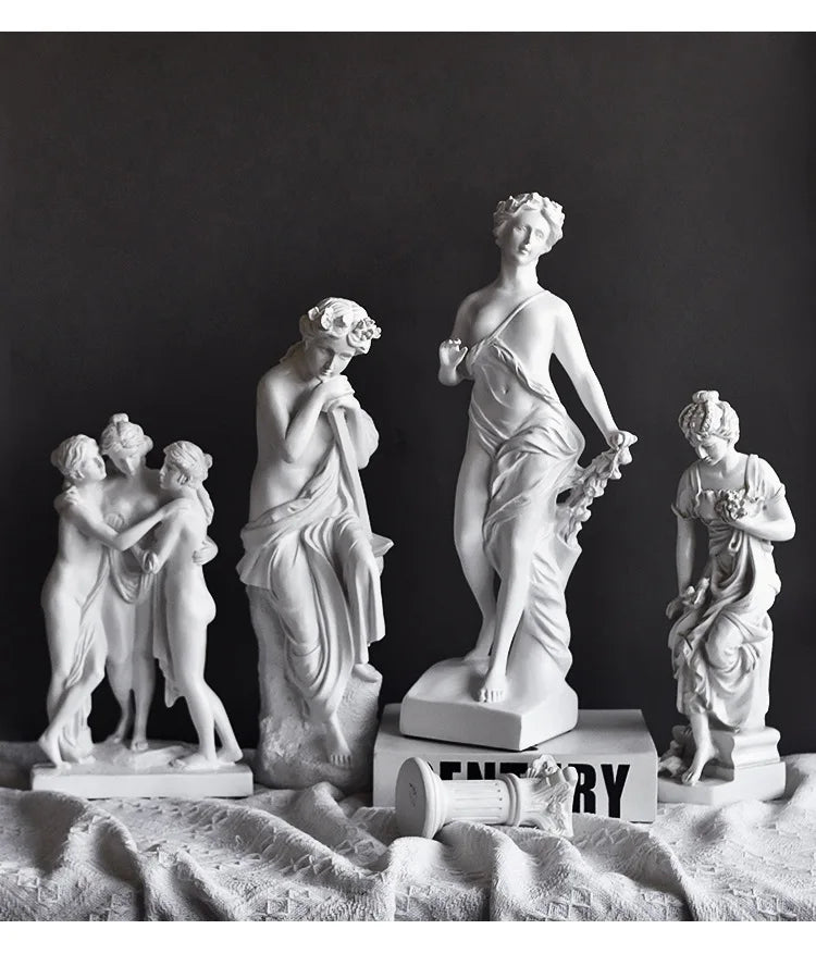 The Three Graces Statue Greece Antonio Canova Famous Sculpture Sexy Goddess Figure Crafts Home Living Room Hotel Decoration
