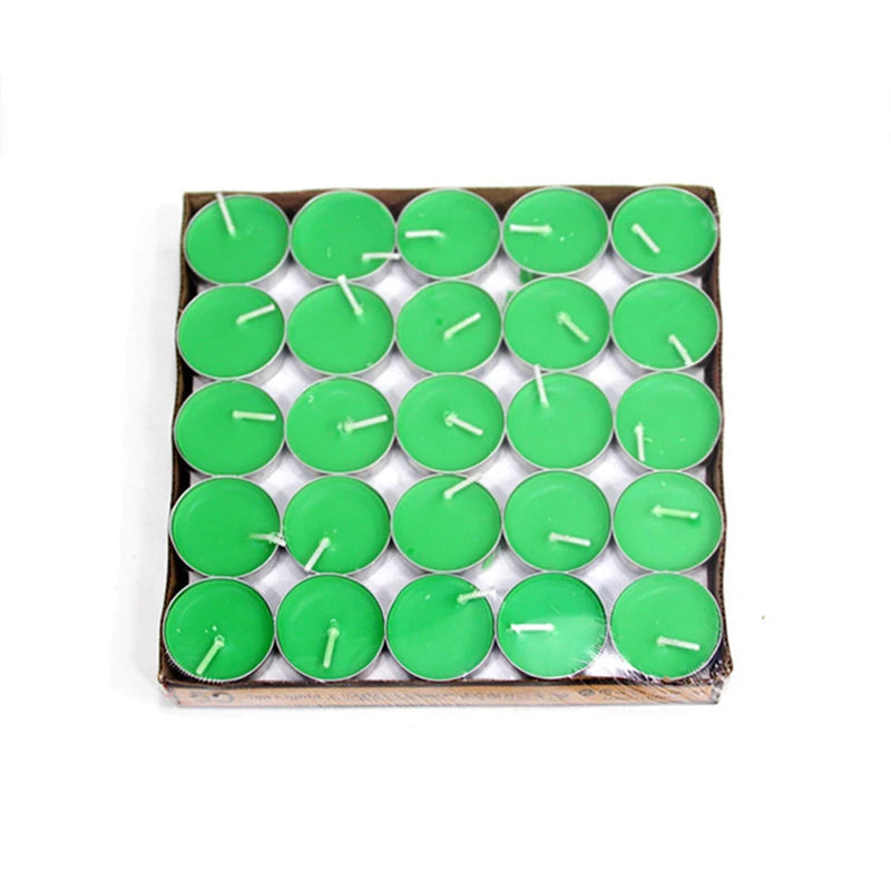 50PCS of Smokeless Tea Candles for Witchcraft, Rituals, Wedding, Birthday, Odorless Floating Wax, Bulk Wholesale