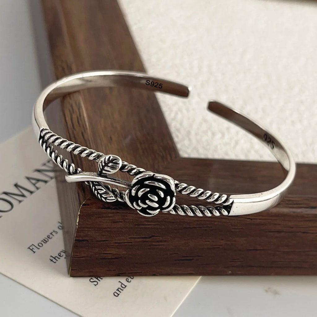 925 Sterling Silver Cuff Bracelets for Women Vintage