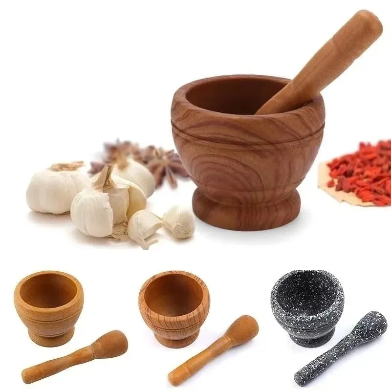 Resin Mortar and Pestle set Garlic Herb Spice Mixing Grinder Crusher Bowl Restaurant Kitchen Tools