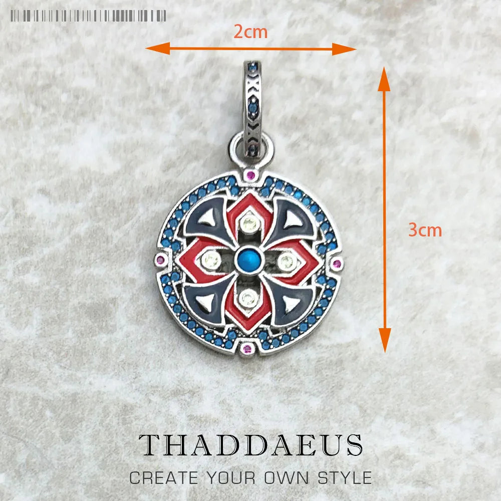 925 Sterling Silver Magical Amulet Mythical Aztec Compass Pendant Jewelry