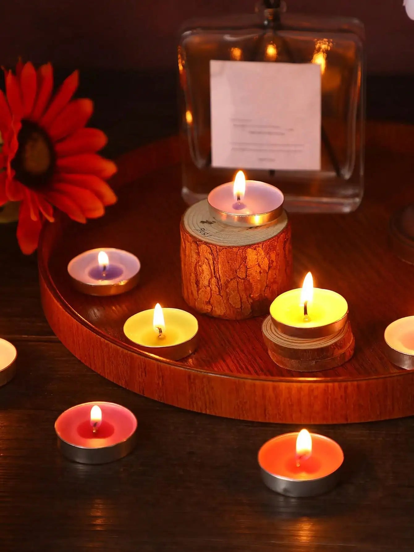 50PCS of Smokeless Tea Candles for Witchcraft, Rituals, Wedding, Birthday, Odorless Floating Wax, Bulk Wholesale