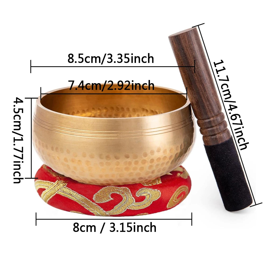 Nepalese Singing Bowl Set Authentic Handcrafted Mindfulness Meditation Holistic Sound 7 Chakra Healing