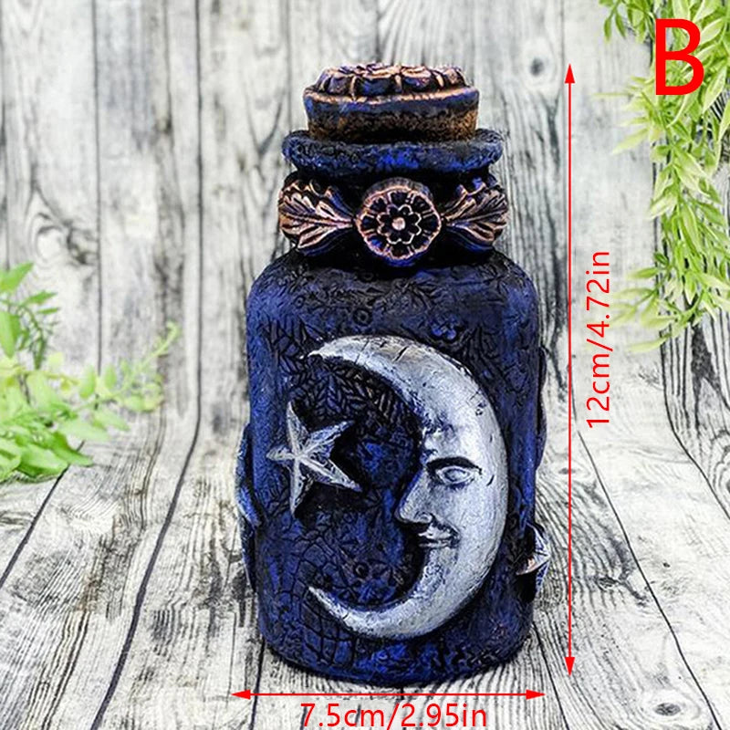 Witch Bottle Celestial Decorative Moon Potion Jar Gothic Decorative Witchcraft Sculpture
