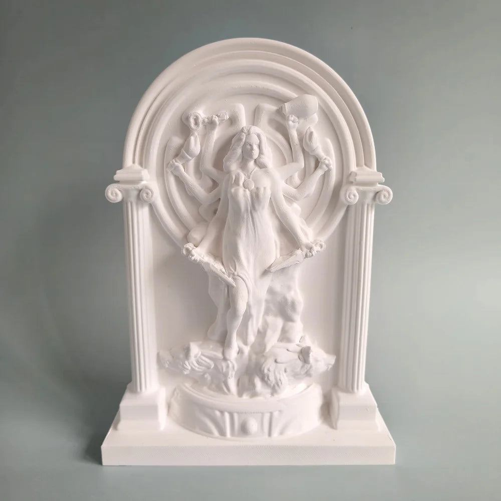 Triple Goddess Hecate Statue Plaster Relief Shrine Sculpture for Home Altar Bedroom Bookshelf Decor Greek Mythology Witch Gift Ritual