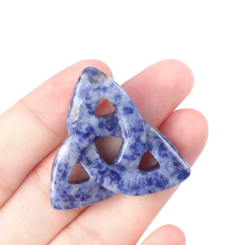 **Enchanted Celtic Knot Natural Stone Crystal & Chakra Stone Ornament**