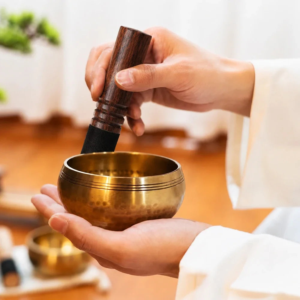 Nepalese Singing Bowl Set Authentic Handcrafted Mindfulness Meditation Holistic Sound 7 Chakra Healing