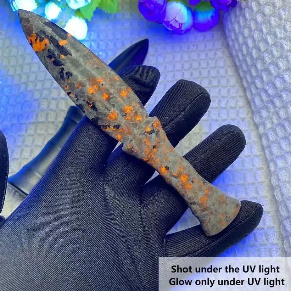Unique Yooperlite Stone Mystical Knife  - Polished Raw Gemstone witchcraft meditation crystal Rituals