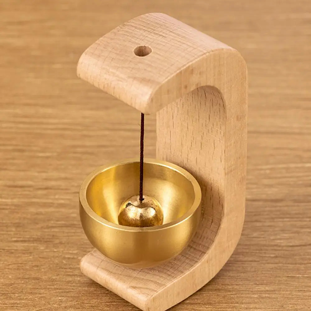 Wooden C Shaped Magnetic Brass Bell Wind Chime for Outdoors Door Bell Bells for Door Shopkeeper Bell Entry Chime Home Wind Bell