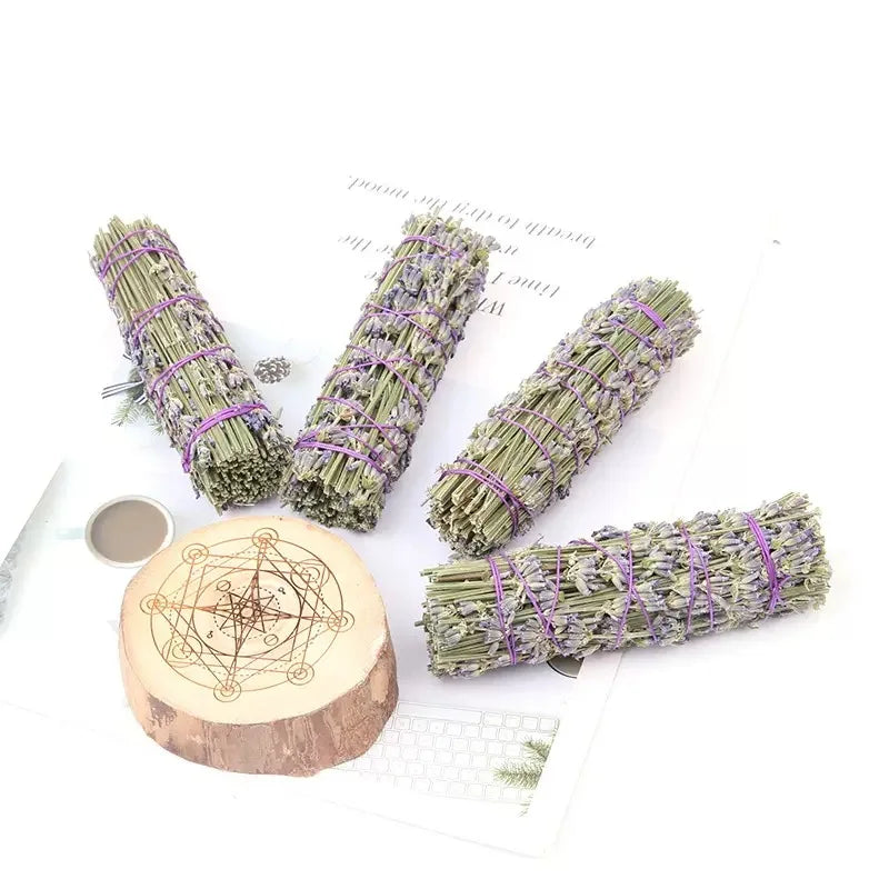 2026 Natural Dried Lavender Smudge Sticks, for Aromatherapy, Home Cleansing, Meditation, Spiritual Purification, Witchcraft 10CM