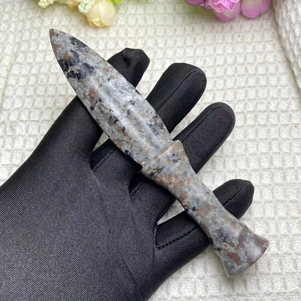 Unique Yooperlite Stone Mystical Knife  - Polished Raw Gemstone witchcraft meditation crystal Rituals
