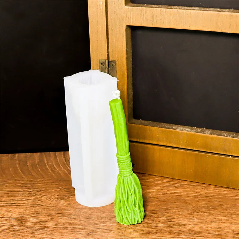 Funny Witch Broom Candle Molds Witchcraft or Halloween