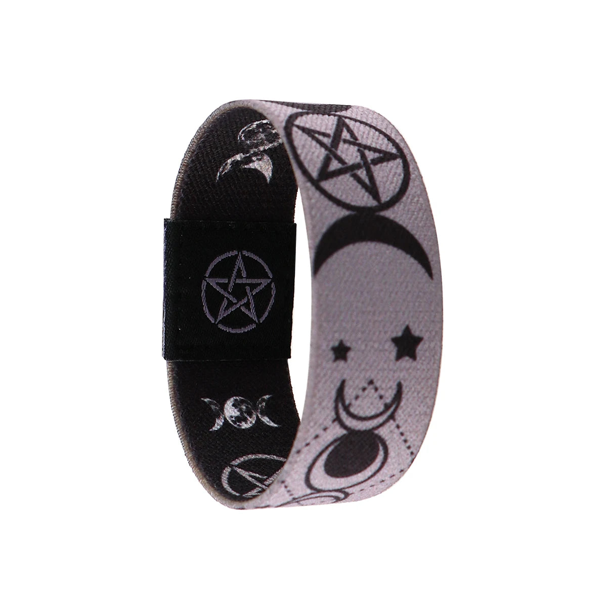 Triple Moon Goddess Wicca Pentagram Stretch Wristband Bracelet