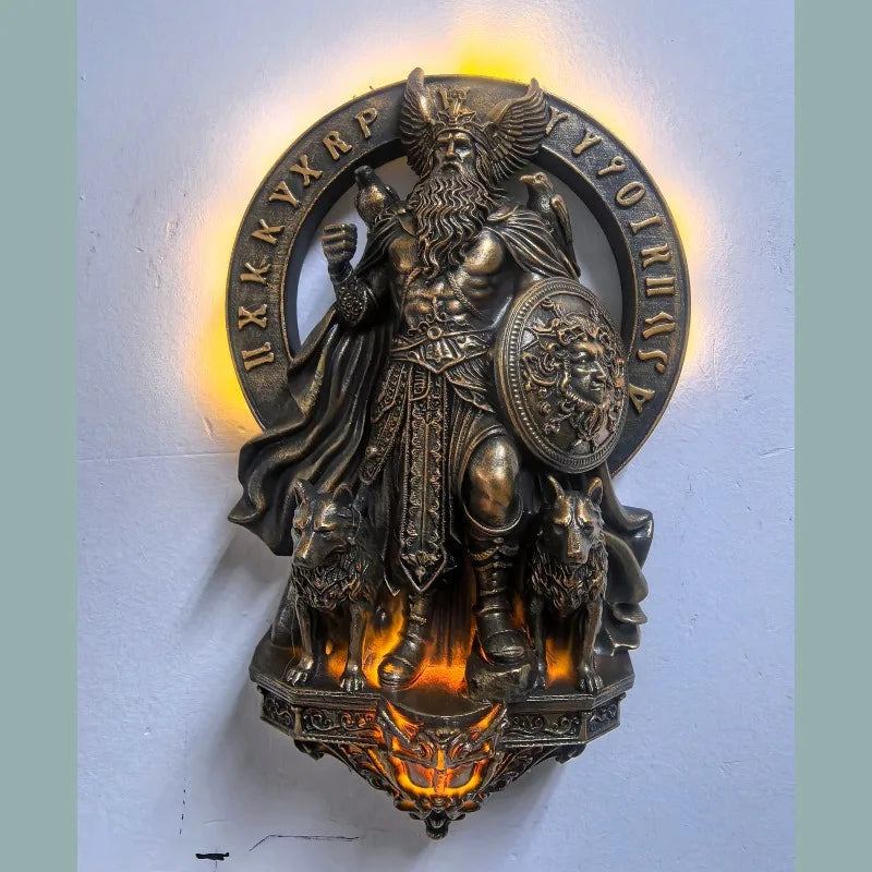 Hecate Wall Lamps - Triple Moon Goddess, Archangel Michael, Odin Statue Art Decor For Bedroom Living Room Witchcraft, Ritual