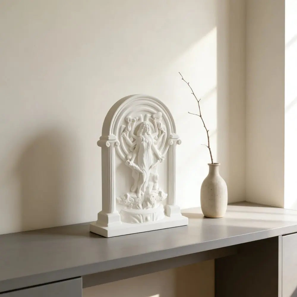 Triple Goddess Hecate Statue Plaster Relief Shrine Sculpture for Home Altar Bedroom Bookshelf Decor Greek Mythology Witch Gift Ritual