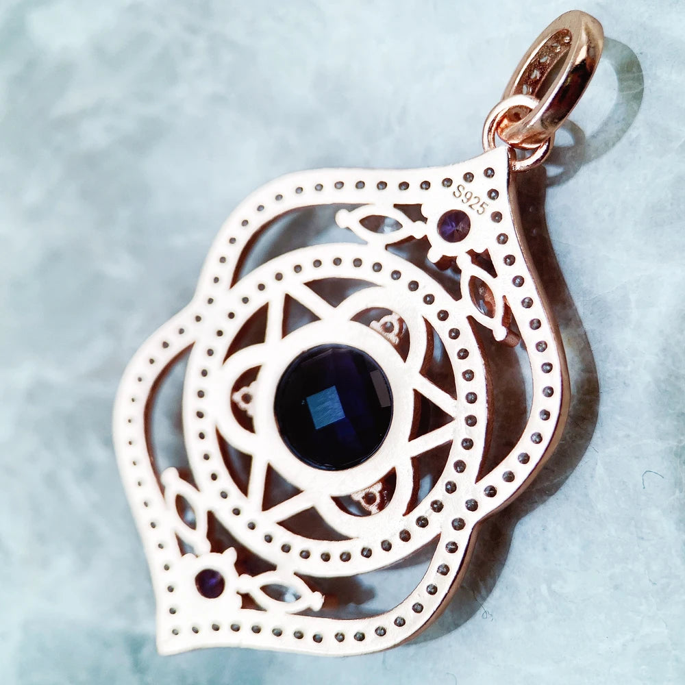 925 Sterling Silver Magical Amulet Mythical Aztec Compass Pendant Jewelry
