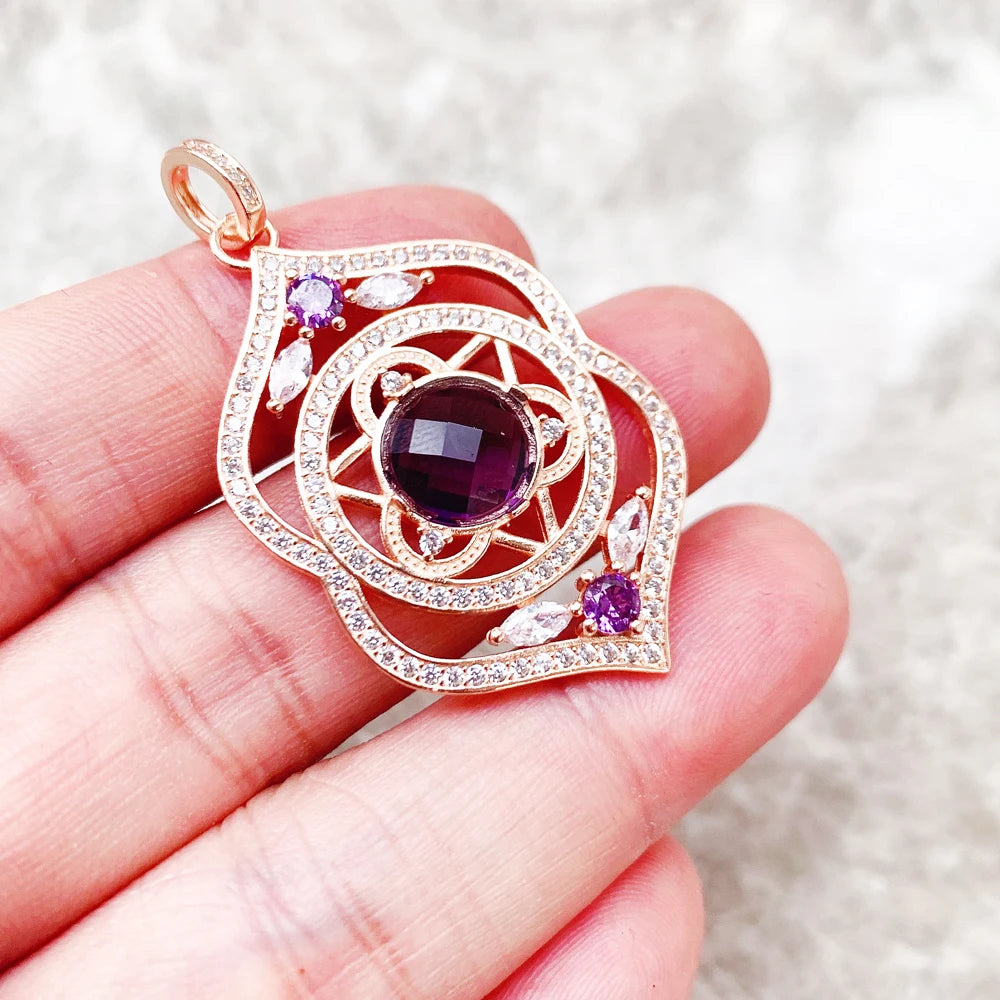 925 Sterling Silver Magical Amulet Mythical Aztec Compass Pendant Jewelry