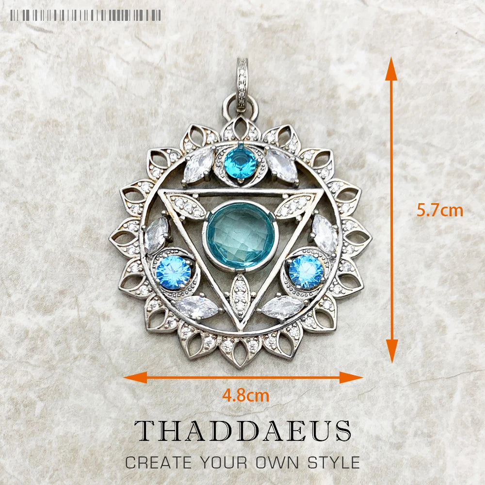 925 Sterling Silver Magical Amulet Mythical Aztec Compass Pendant Jewelry