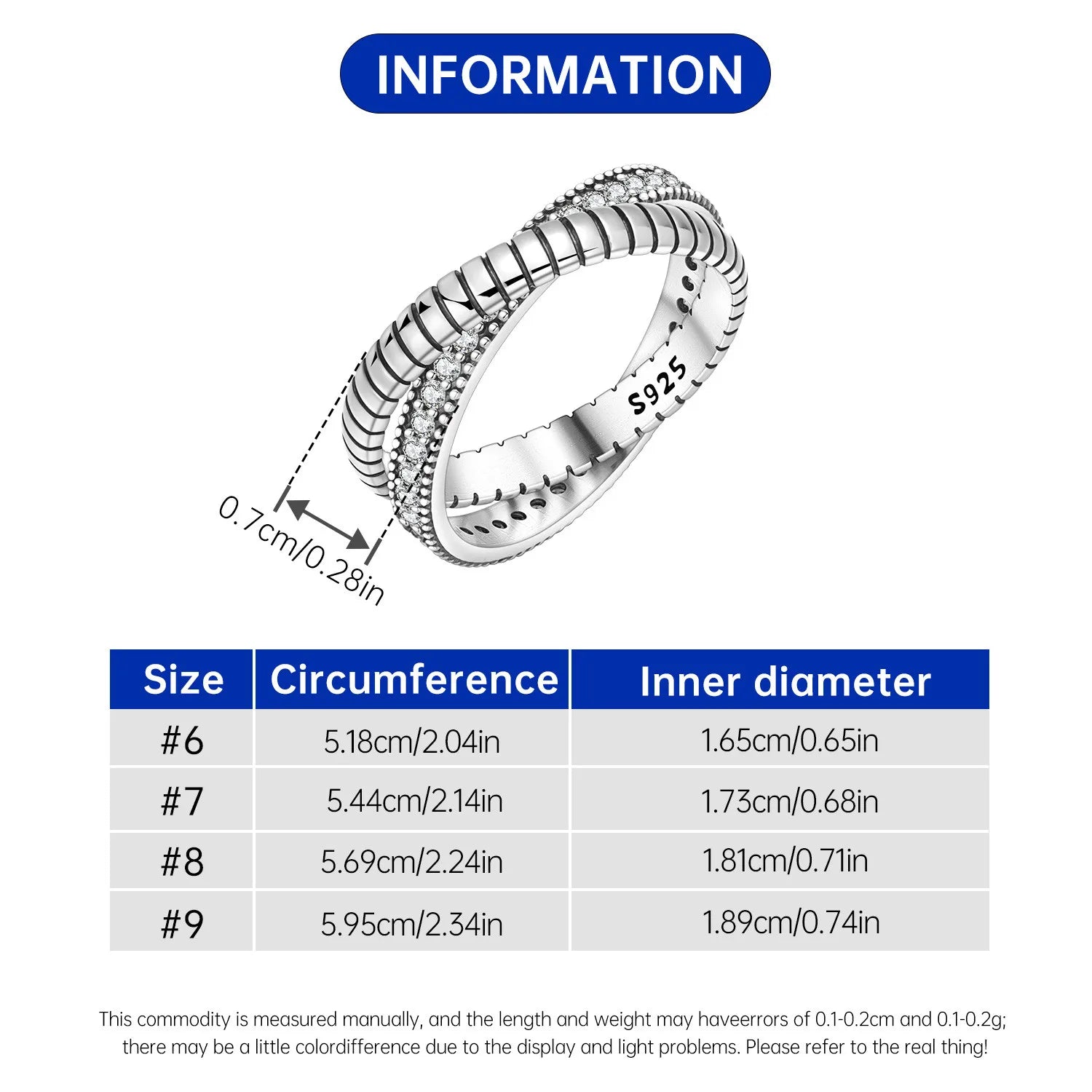 S925 Sterling Silver Vintage Pattern Closed Ring For Women