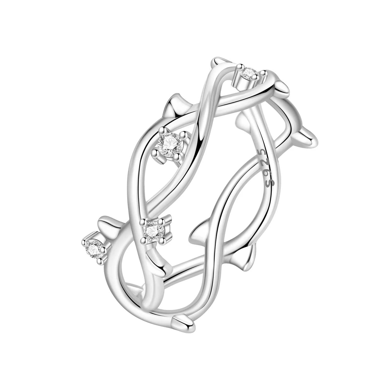 S925 Sterling Silver Vintage Pattern Closed Ring For Women