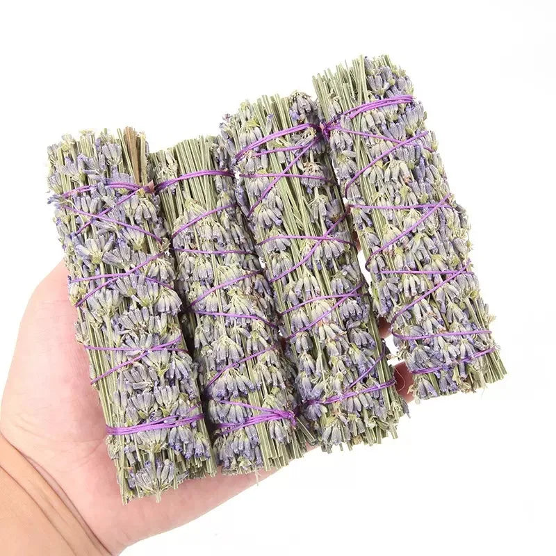 2026 Natural Dried Lavender Smudge Sticks, for Aromatherapy, Home Cleansing, Meditation, Spiritual Purification, Witchcraft 10CM