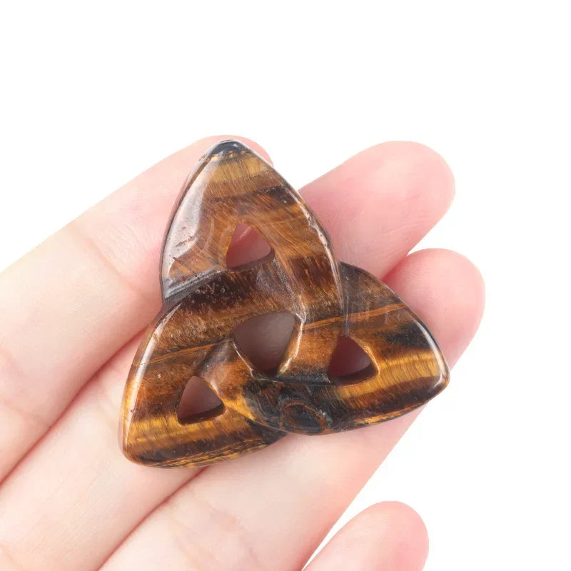 **Enchanted Celtic Knot Natural Stone Crystal & Chakra Stone Ornament**