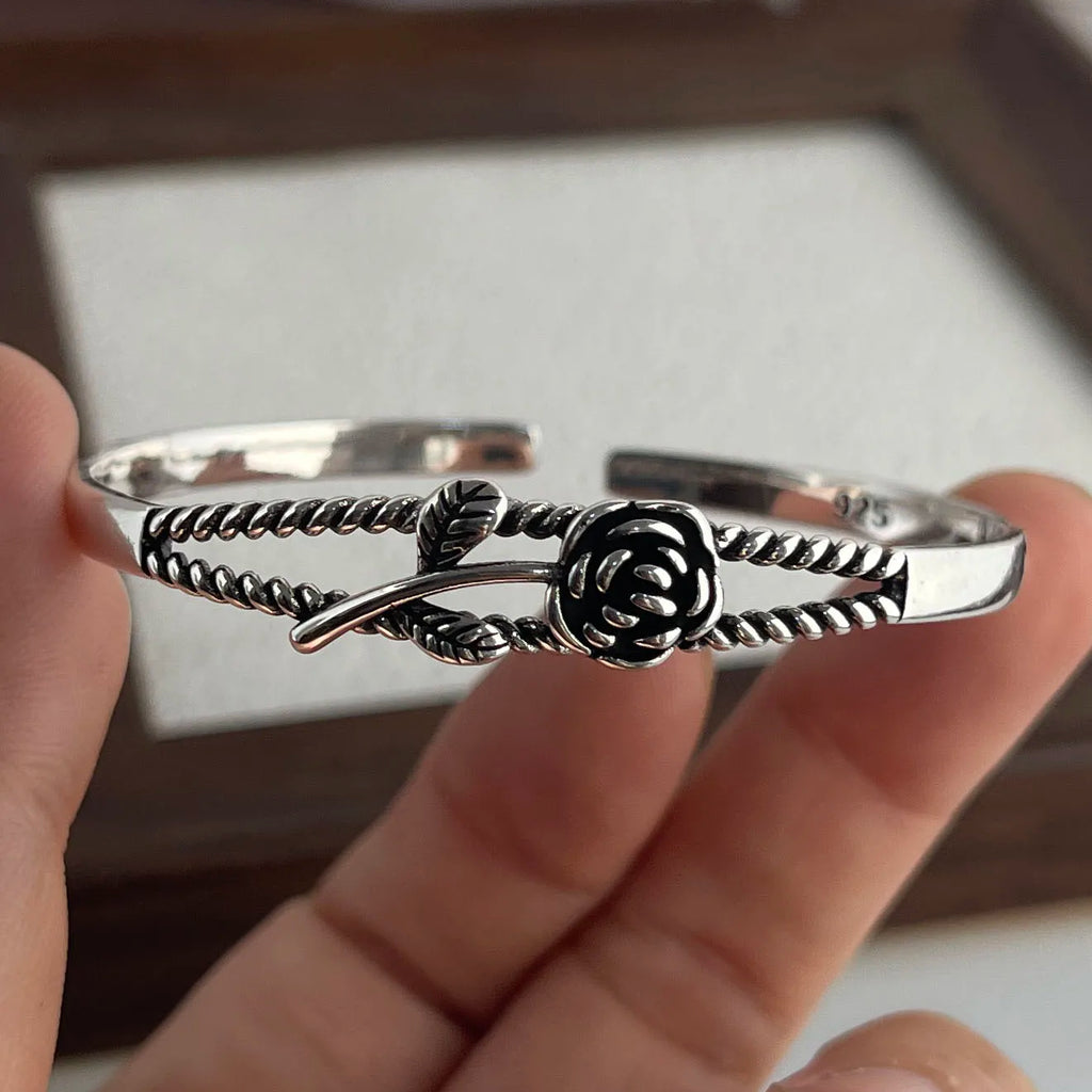 925 Sterling Silver Cuff Bracelets for Women Vintage