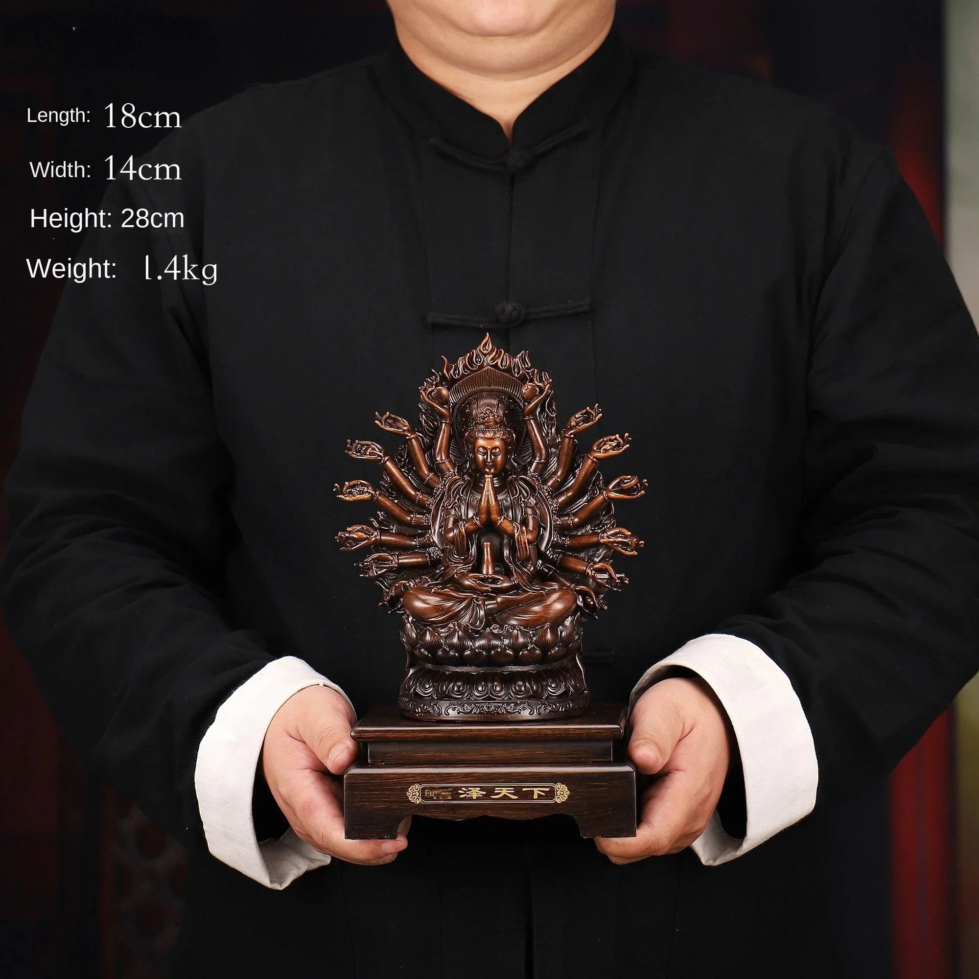 Goddess of Mercy Bodhisattva to  Attract Wealth Thousand-handed Goddess of Mercy Statue Craft Home Decor Office Gift Ritual