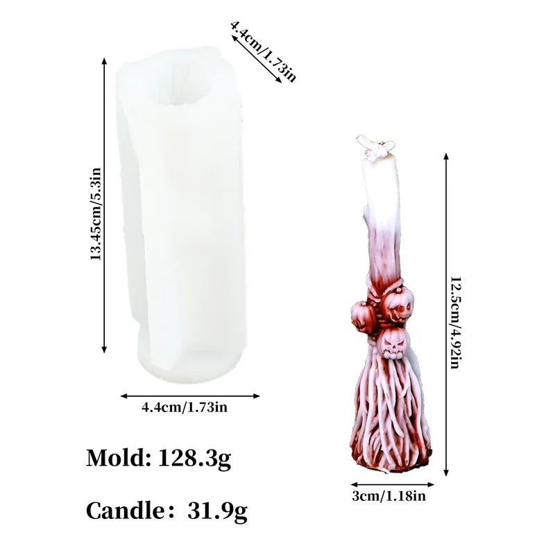 Funny Witch Broom Candle Molds Witchcraft or Halloween