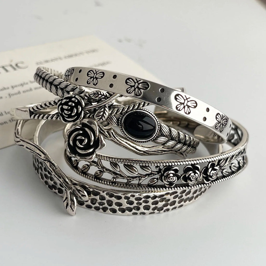 925 Sterling Silver Cuff Bracelets for Women Vintage
