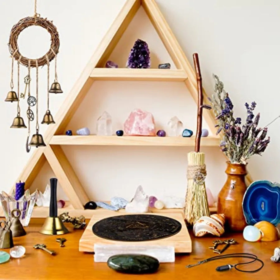 All in One Witchcraft Spell Kit 88 PCS - Include Herbs Crystals Candle Amethyst Pendulum Witch Bells Witch Rituals