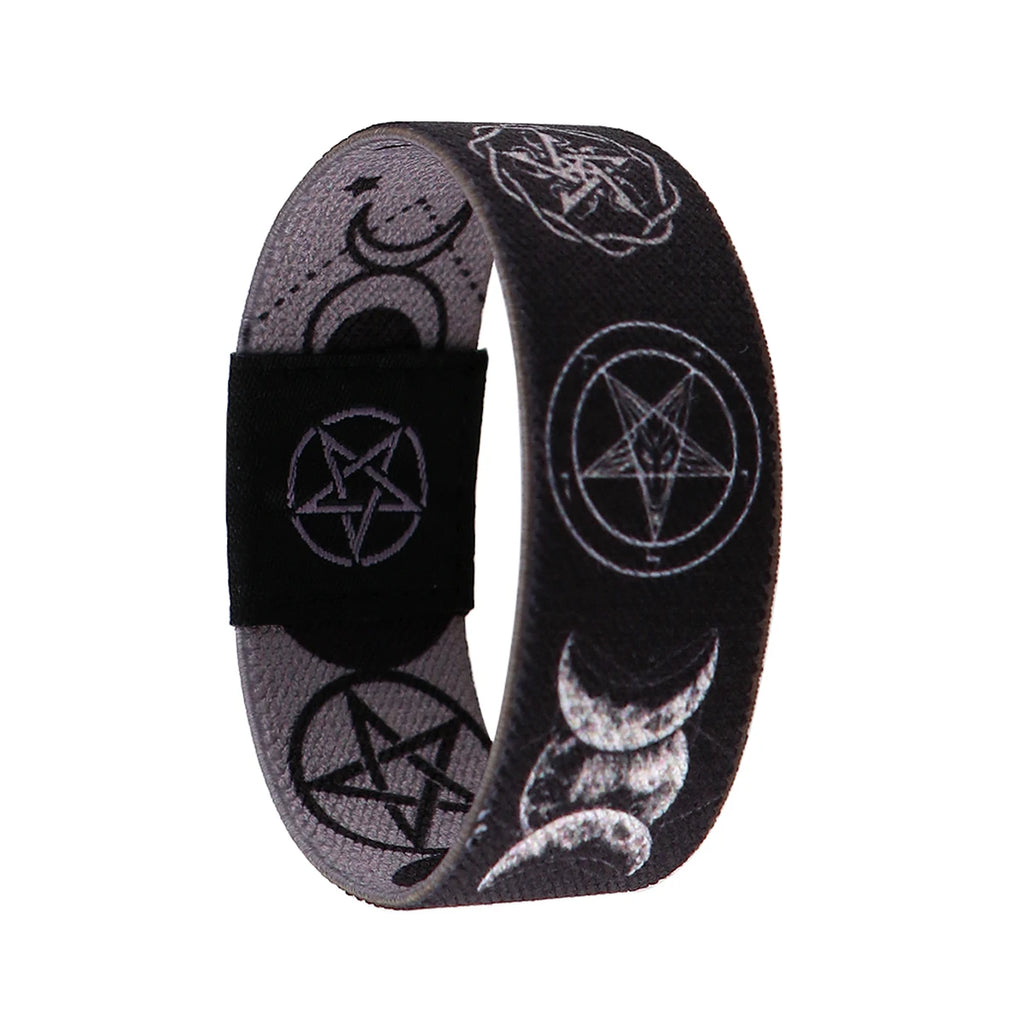 Triple Moon Goddess Wicca Pentagram Stretch Wristband Bracelet