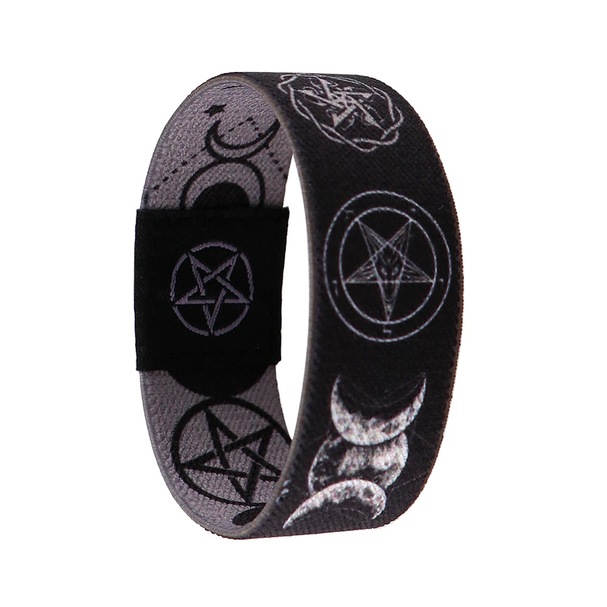Triple Moon Goddess Wicca Pentagram Stretch Wristband Bracelet