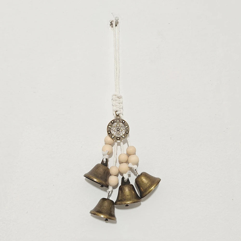 White Hanging Witch Bells for Door Protection Wiccan Pagan Decor Evil Ward & Negative Energy Shield  Handmade Folk Magic Charm