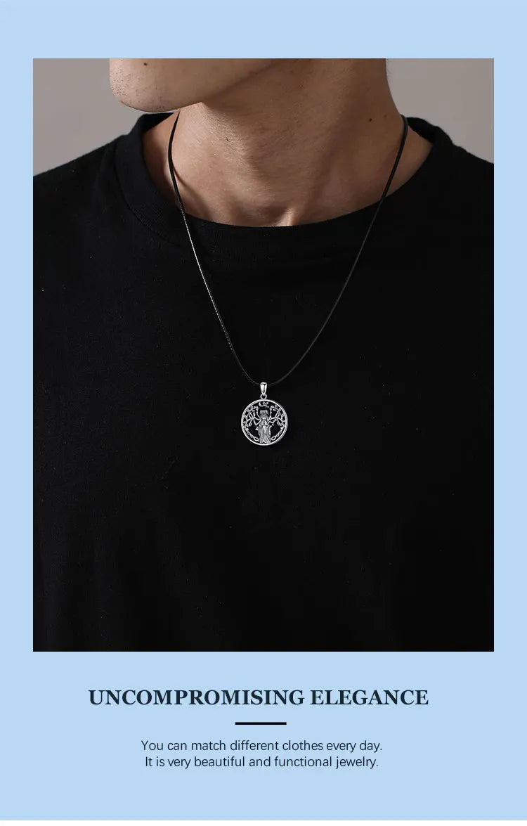 Eudora 925 Sterling Silver Triple Moon Goddess Necklace Hecate Amulet Pendant Triple Goddess Jewelry Personality Gift for Women