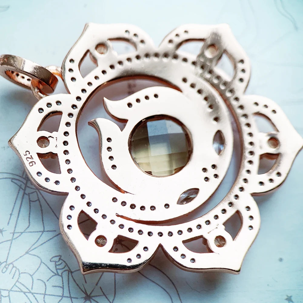 925 Sterling Silver Magical Amulet Mythical Aztec Compass Pendant Jewelry