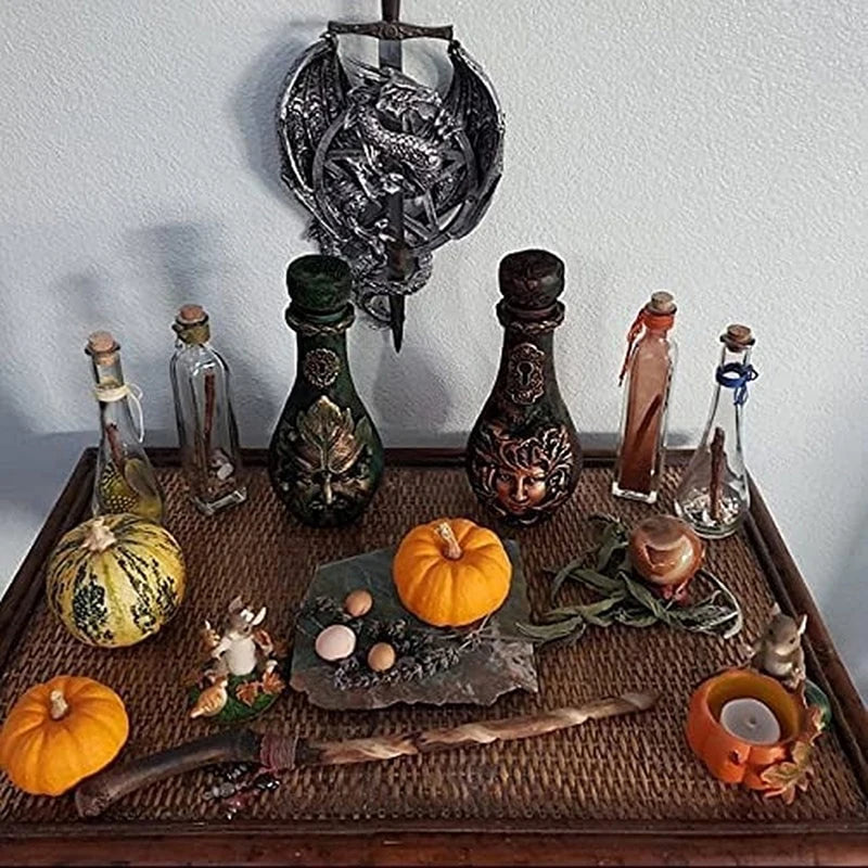 Witch Bottle Celestial Decorative Moon Potion Jar Gothic Decorative Witchcraft Sculpture