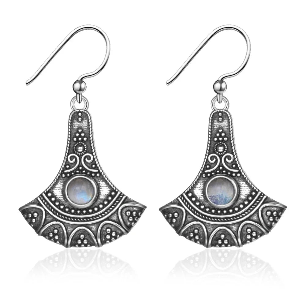 Long Natural Kyanite Earrings S925 Silver for Women