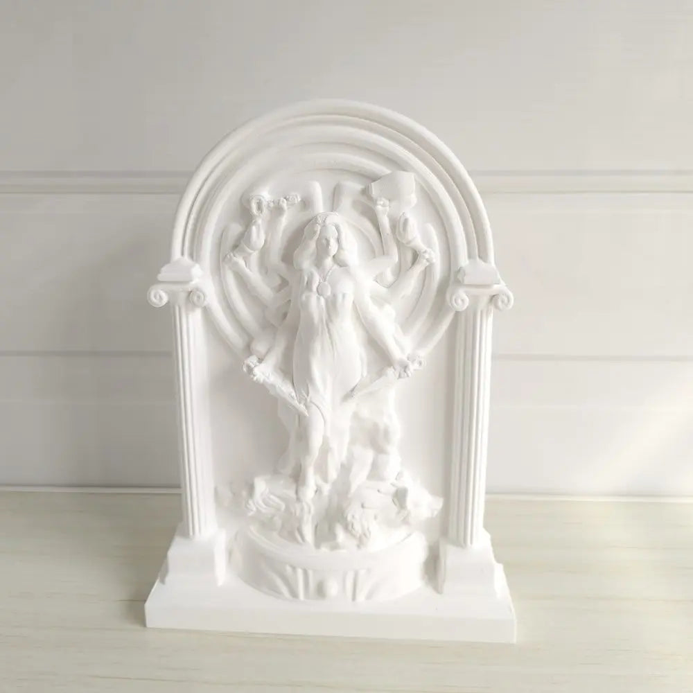 Triple Goddess Hecate Statue Plaster Relief Shrine Sculpture for Home Altar Bedroom Bookshelf Decor Greek Mythology Witch Gift Ritual