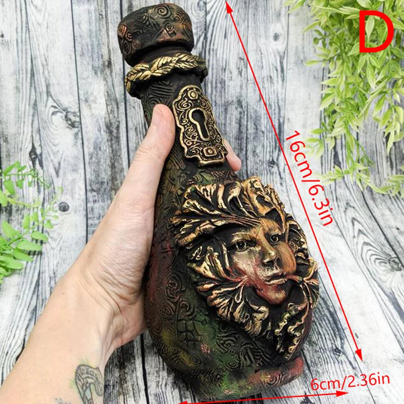 Witch Bottle Celestial Decorative Moon Potion Jar Gothic Decorative Witchcraft Sculpture